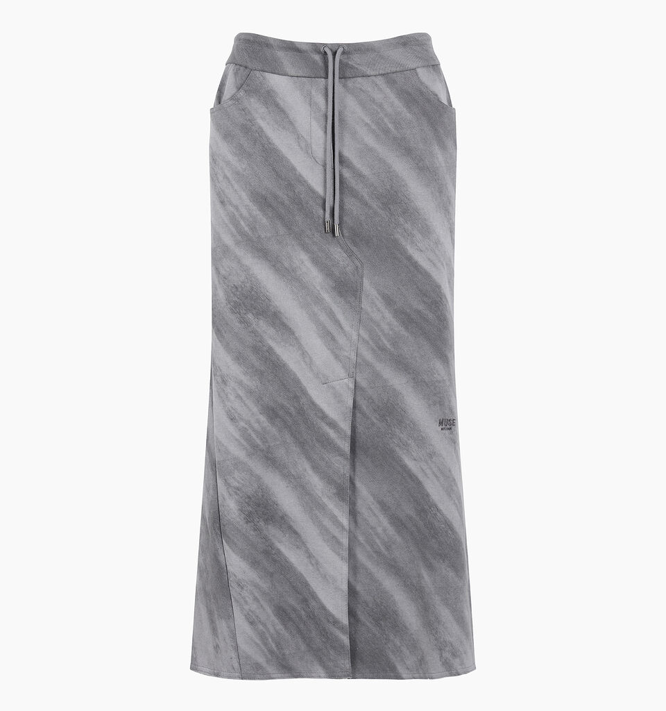Marl gray sporty chic skirt - sisley k longuette skirts - Dark Gray | Sisley K image number 1